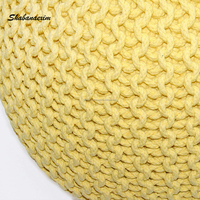 Abordable nouvelle collection de coton macramé rond pouf repose-pieds fait à la main Crochet pouf osseux incrustation Console sur pas cher prix