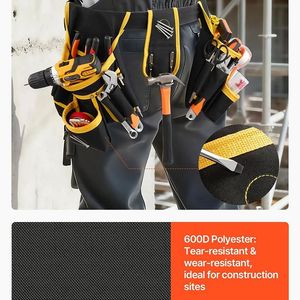 Adjustable <b>Carpenter</b>/Repairer Utility Belt with Detachable Work Bag <b>Tool</b> Storage Solution - Product Image 4