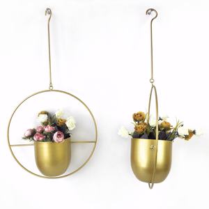 Macetero Colgante de Pared de Metal Dorado, Soporte Redondo para Macetas, Decoración Moderna para Interiores, Hogar y Jardín, Venta al por Mayor OEM, Compra a Granel, Tendencia - Product Image 4