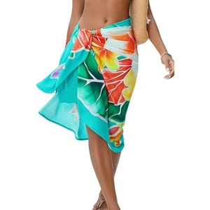 Paréo de plage pour femme, jupe portefeuille imprimée à fente haute, idéal pour maillot de bain, vacances d'été et soirées - Product Image 3