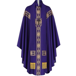 Chasuble Jacquard Marien Bleu Ciel sur Mesure avec Étole, Broderie 2026, Fabrication Professionnelle en Gros - Product Image 1