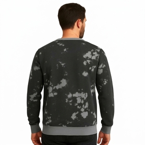 Wholesale Unisex Fleece <b>Men's</b> Crew Neck Tie-Dye Sweatshirt Regular Fit Knitted Cotton <b>Pullover</b> Casual Autumn Wear - Product Image 2