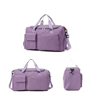 Bolsa Deportiva Morada, Color Sólido, Gran Capacidad, Cierre de Cremallera, Asa Suave, Correa Ajustable, Estilo Casual, Unisex, Poliéster - Product Image 2