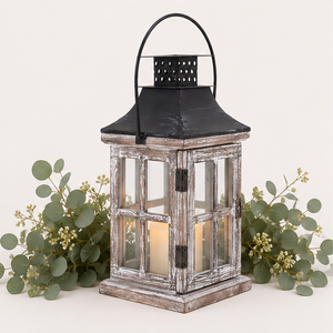 Portavelas de Madera con Tapa Metálica, Decoración Rústica Antigua para Centros de Mesa de Boda, Iluminación para el Hogar y Jardín Interior - Product Image 2