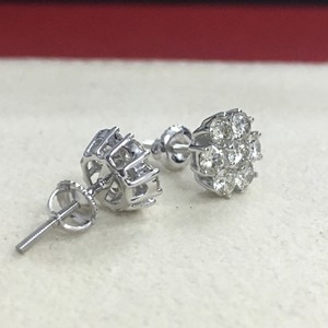 Natural Diamond <b>Stud</b> Earrings 1.25 Cttw 925 <b>Sterling</b> <b>Silver</b> Rhodium Plated G-H Color Prong Set Trendy Wedding Wholesale Jewelry - Product Image 3