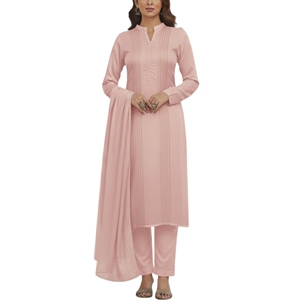 Salwar Kameez en coton rose avec dupatta, tenue traditionnelle indienne et pakistanaise pour femmes, à porter au quotidien, printemps-été, respirant - Product Image 1
