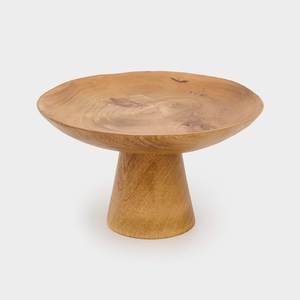 Two-<b>Tier</b> <b>Cake</b> <b>Stand</b> Handmade Wooden Multi-Layer Dessert Display Round Shape Natural Finish - Product Image 3