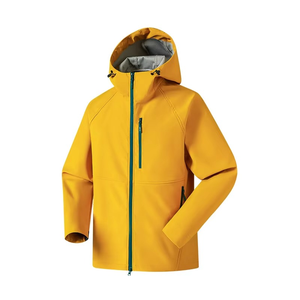 Custom Coated SoftShell Windbreaker Solid Outdoor <b>Jacket</b> <b>Zipper</b> Windproof Breathable Waterproof Recyclable Plus Size Men's - Product Image 3