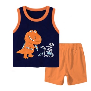 ชุดเสื้อกล้ามเด็กอ่อนผ้าฝ้ายออร์แกนิค ระบายอากาศดี สไตล์ลำลอง สำหรับเด็กเล็กและเด็กโต ชายหญิง ใส่สบาย เหมาะกับฤดูร้อน แบบสองชิ้น ไม่มีแขน - Product Image 5