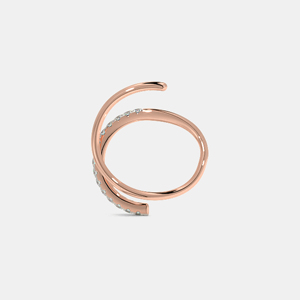 Pendientes de Aro en Oro Rosa con Diamantes Redondos de Corte Brillante, Diseño Geométrico Minimalista para Mujer, Uso Diario - Product Image 2