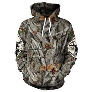Heavyweight Cotton Fleece Camo Hoodie Bulk Order Custom Screen Print <b>Pullover</b> <b>Men</b> Camouflage Hunting Sweatshirt With Sleeve - Product Image 1