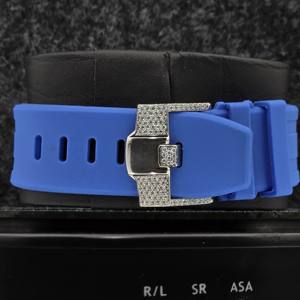 Montre-bracelet mécanique pour homme entièrement personnalisée, faite à la main, en acier inoxydable, avec cadran blanc semi-givré et diamants Moissanite VVS - Product Image 4