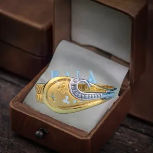 Anillo de Oro Sólido de 22K de Moda para Parejas, Estilo Religioso, Acabado Pulido Elegante, Regalo para Boda, Compromiso, Aniversario - Product Image 3