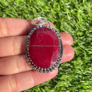 Colgante hecho a mano de Plata de Ley 925, forma de amante de piedras preciosas para compromiso, piedra natal chapada en plata, joyería de boda, regalo para ella - Product Image 5