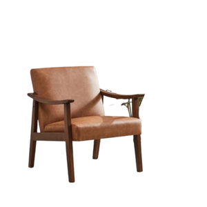 Fauteuil individuel en teck avec mousse souple, accoudoirs et une belle finition marron de qualité. - Product Image 5