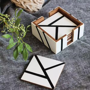 Artistic Wood Resin Coaster Set by NEHA ENTERPRISES Handmade Wooden <b>Epoxy</b> <b>Table</b> Coasters for Home and Office - Product Image 2