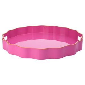 Plateau en laque festonné audacieux et accrocheur pour la présentation de fêtes et le rangement de table - Product Image 5