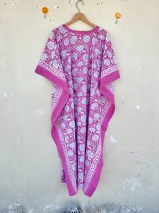 Bata Kimono con Estampado de Dibujos Animados para Mujer, 100% Algodón, Camisón de Verano Hecho a Mano, Cuello en V, Cintura Elástica, Largo hasta la Rodilla - Product Image 2