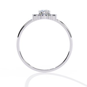 Bague de fiançailles en platine avec diamant ovale et halo de diamants naturels certifiés GIA, bijoux classiques pour femmes - Product Image 4