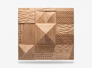Panel de Pared Decorativo de Madera Hecho a Mano, Tablero de Pared con Relieve Geométrico Abstracto para Sala de Estar - Product Image 3
