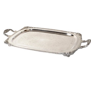 Plateaux en aluminium uniques sans poignée, forme personnalisée, plateau de service alimentaire argenté pour table, utilisés dans les hôtels et les mariages - Product Image 4