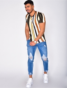Camisa Casual de Manga Corta para Hombre, Cuello Mao, Doble Botonadura, Transpirable, Secado Rápido, Verano, 100% Algodón Popelina - Product Image 1