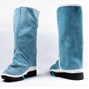 Chaussures de soudeur longues en cuir de vachette pleine fleur de haute qualité, imperméables, résistantes à la chaleur (1000°C), anti-coupure, pour la sécurité au travail et la protection contre les incendies - Product Image 5