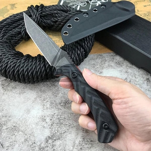 Cuchillos de Hoja Fija de Acero Inoxidable DIY de Alta Calidad Más Vendidos con Mango de Madera, Accesorios para Exteriores Personalizables OEM - Product Image 4
