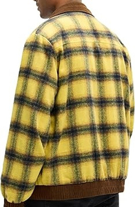 New Arrival Men's Varsity <b>Jacket</b> Patchwork Camouflage Plaid Hunting Front Chest Pocket Waterproof Breathable Faux Fur Lining - Product Image 2