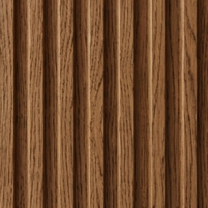 Meuble de salon moderne, écologique, durable, fait main, en bois massif, console de rangement à panneaux cannelés, brun - Product Image 4