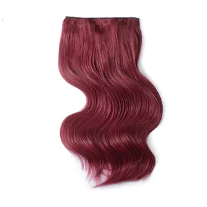 Tissage de cheveux humains indiens Remy rougeâtre, ondulé, texture naturelle, soyeux, HD transparent, double tirage, densité 100% - Product Image 3