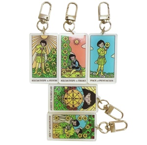 Free Sample Wholesale Amine Custom Transparent Plastic Acrylic KeyChain Double-Side Custom Printed and One Week with Shipping