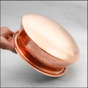 Copper Lagan for Cooking Enamel Interior (Kalai) Handcrafted Hammered & Asian Zen Design Dishwasher Safe - Product Image 4