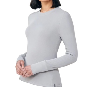 Women's Comfortable Long Sleeve Soft Stretchy Winter Tops Scrubs T-shirt Medical Undershirt Nurse Top Selling T-shirt <b>Heat</b> - Product Image 1