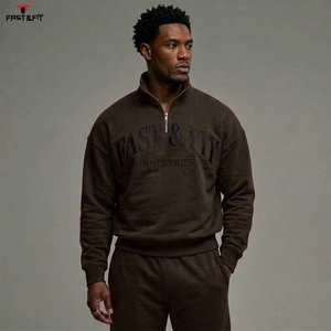 Nouveauté Hiver : Sweats à Capuche Demi-Zip en Polaire 100% Coton pour Hommes, Séchage Rapide, Prix de Gros en Promotion - Product Image 2
