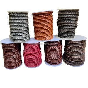 เชือกหนังแท้สีน้ำตาลขนาด 3 มม. คุณภาพพรีเมียม ดีไซน์ถักแบบโบโล สำหรับงานทำเครื่องประดับ ขายส่งสำหรับผู้ผลิตและผู้จัดจำหน่าย - Product Image 6