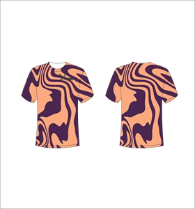 T-shirt personnalisé pour homme à manches courtes, sublimation, motif camouflage orange et violet, col rond, décontracté, respirant, coupe classique - Product Image 1