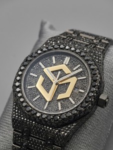 Montre-bracelet analogique polygonale de luxe pour homme, style Hip Hop, avec diamants Moissanite et quartz - Product Image 1