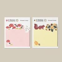 Paquet de 6 blocs-notes en papier auto-adhésifs pour la série d'animaux de lapin de haute qualité pour l'usage de bureau planificateur de levage