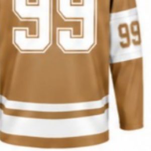 Men Brown <b>Ice</b> Hockey Jersey Long Sleeve Polyester Sportswear Team Uniform Match Wear Training Apparel - Product Image 5
