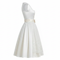Robe Dirndl Blanche Personnalisable Haut de Gamme, Costume Allemand d'Oktoberfest pour Femme, Vente en Gros, Broderie, Dentelle, Tablier, Robe de Mariage Trachten