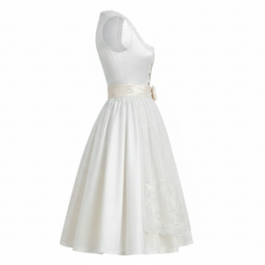 Customized Breathable Casual Dirndl <b>Dress</b> Women New <b>Oktoberfest</b> German Embroidery Plain Dyed Knee-Length Half Sleeve Dirndl - Product Image 5