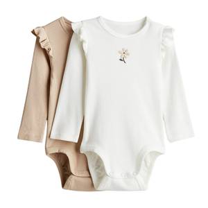 Private Label Eco-Friendly Unisex Cotton Baby Onesie Lace-Up Closure Soft Breathable Comfortable Infant Nightwear OEM Wholesale - Product Image 4