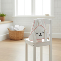 Baby Hooded Towel Velour Cotton Soft Absorbent Bunny Ear Bath Wrap Personalized Embroidery Blank Newborn Gifts Premium Safe Soft