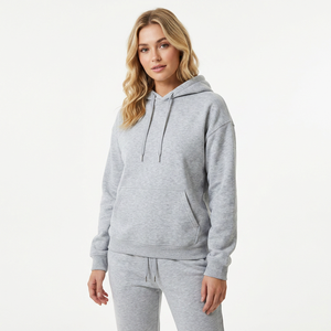 Conjunto Deportivo Unisex Gris con Capucha, Sudadera y Pantalones Largos de Algodón, Color Sólido Informal con Cordón Ajustable, Corte Regular para Adultos - Product Image 6