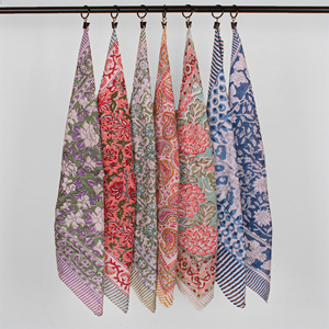 Bandana carré en coton 21x21 pouces, imprimé floral, respirant, décontracté, printemps-été, foulard unisexe, accessoire - Product Image 2