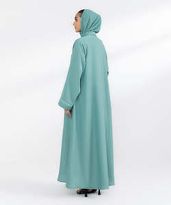 Long Sleeve <b>Plus</b> <b>Size</b> Solid Color Casual Abaya Custom Color Long Sleeve Islamic Clothing Hijab Women Abaya Printed OEM - Product Image 4