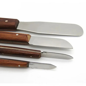 Couteau à cire dentaire manuel réutilisable en acier inoxydable avec manche en bois, ensemble de 4 spatules de mélange pour laboratoire de modelage de cire, chirurgical CE - Product Image 2