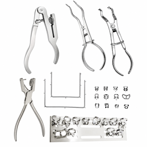 CE Certified Rubber Dam Instrument <b>Set</b> Ainsworth <b>Punch</b> Brewer Forceps Ivory Clamps Endodontic Dental Instruments Kit - Product Image 1