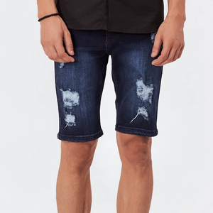 Pantalones cortos de mezclilla clásicos para hombre, corte ajustado, ropa informal de verano, tela suave y cómoda - Product Image 2